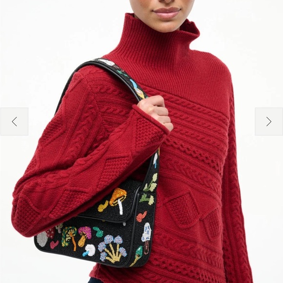 NWT STAUD TOMMY SHOULDER BEADED BAG SHROOMSCAPE SUPER CUTE - Picture 4 of 7